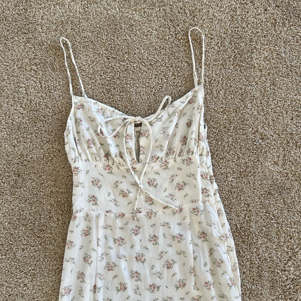 H&M Cream and Pink Chemise with Sweetheart Neckline